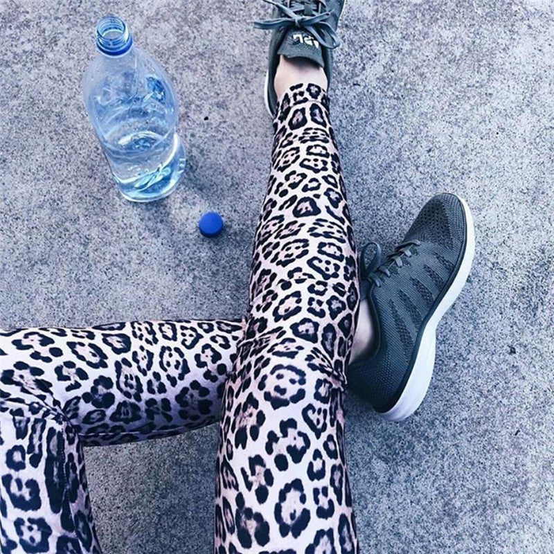 Leopard Print Pants Sexy Push Up Leggings Women High Waist Trousers Fashion Sexy Workout Polyester fitness trousers Activewear