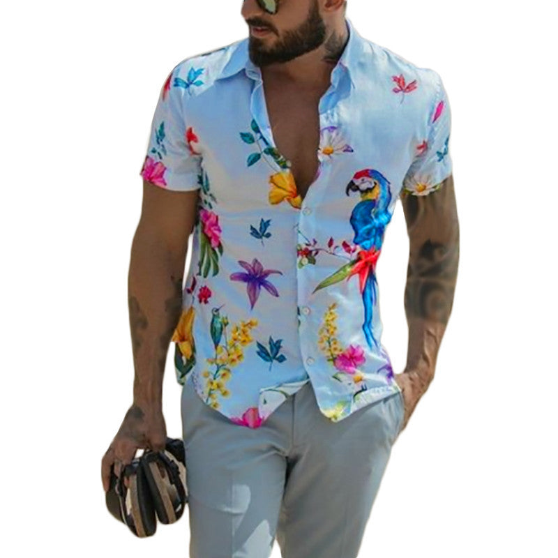 Shirt Streetwear Man For Hawaiian Fashion Beach