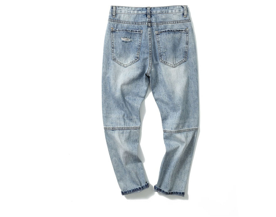 STRETCH DISTRESSED DENIM