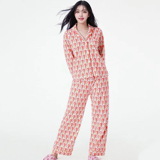 Comfort Plus Size Women's Printed Pajamas Suit